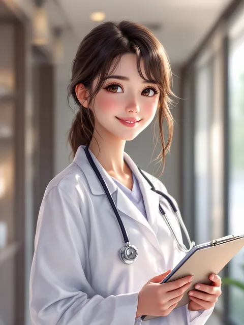 アニメ風医師・看護師キャラ - AI イラスト プレビュー