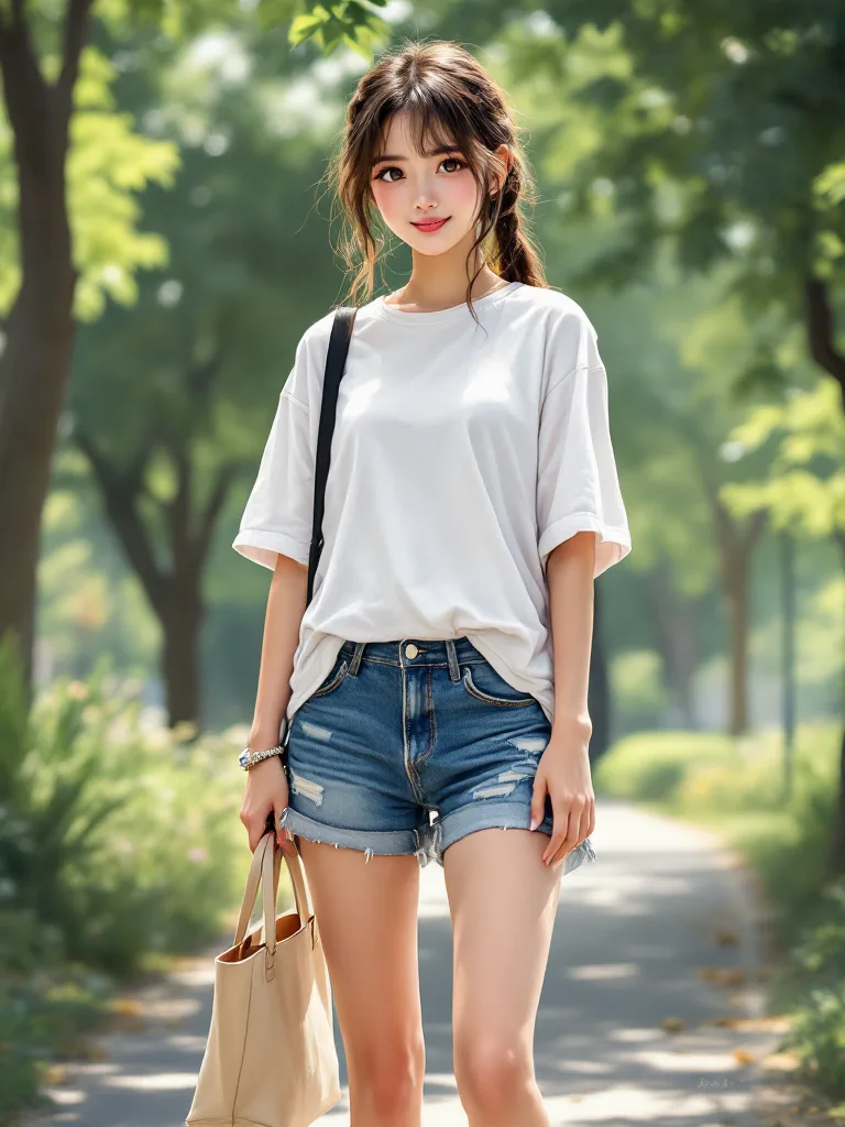 アニメ女の子・カジュアル私服のプロンプト・設定 - AI イラスト サンプル