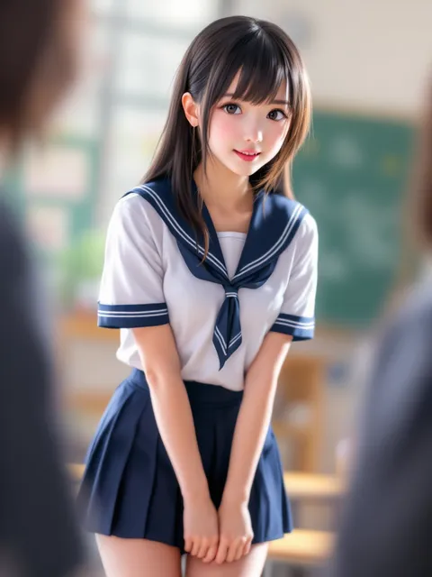 アニメ女の子・学生服のプロンプト・設定 - AI イラスト プレビュー