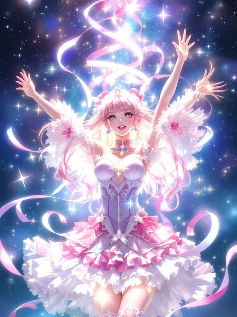 魔法少女・変身シーンのアニメキャラ の作例