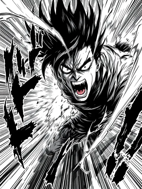 漫画風アクションシーンのプロンプト - AI イラスト プレビュー
