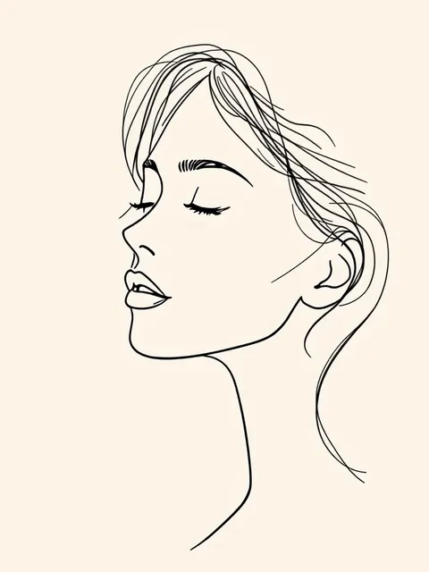 ミニマル・ワンライン風イラスト - AI イラスト プレビュー